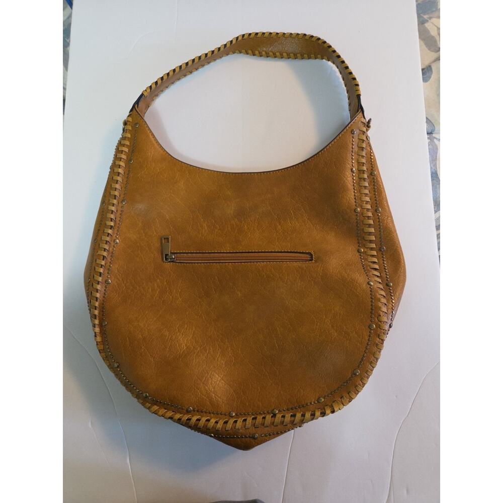 Ampere Creations Brown Laced Vegan Leather Memphis Hobo Bag